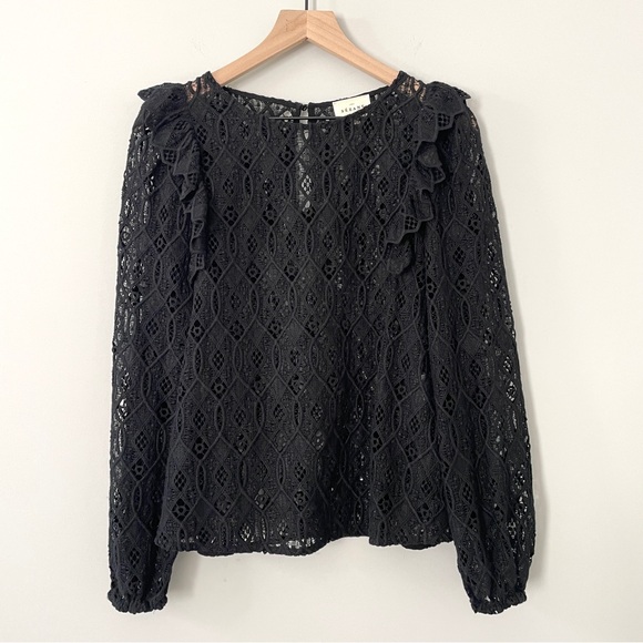 Sezane Noir Black Salina Long Sleeve Blouse 38 US 6 - Picture 4 of 12